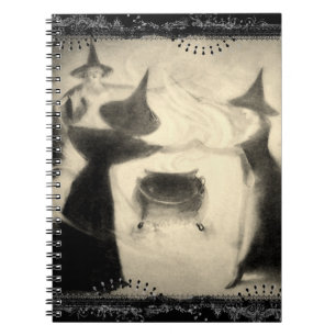 Caderno Espiral Diário da bruxa do vintage