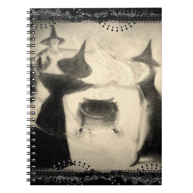 Caderno Espiral Diário da bruxa do vintage (Frente)