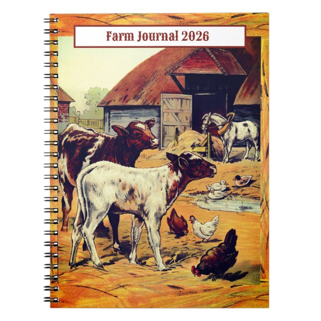 Caderno Espiral Diário da Fazenda 2026 (Frente)