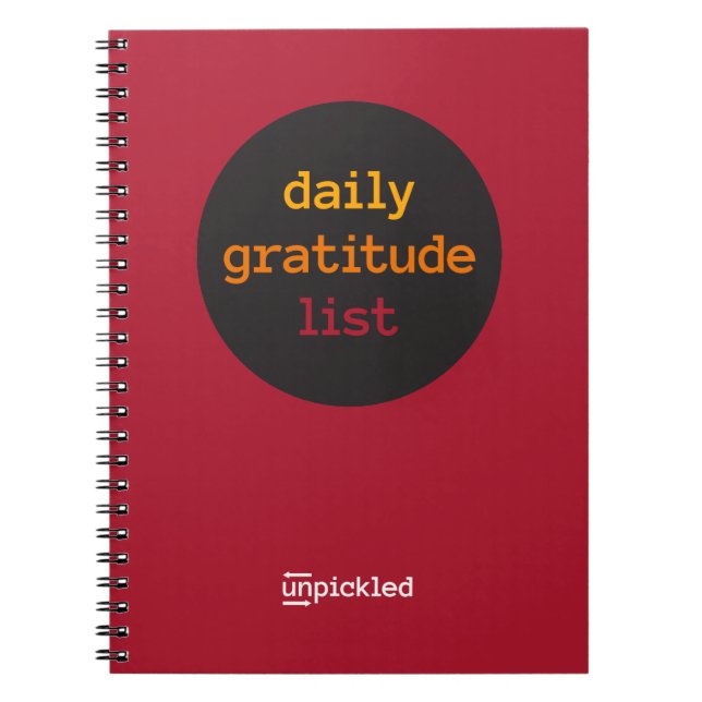 Caderno Espiral Diário da gratitude de UnPickled (Frente)