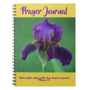 Caderno Espiral Diário da oração da íris do roxo real