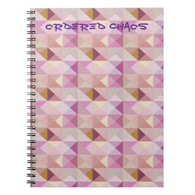 Caderno Espiral Diário de Abstrato de lavanda de de de Quilt Geo O (Frente)