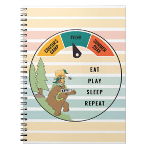 Caderno Espiral Diário de Acampamento da Cobra Gambá do Castor das