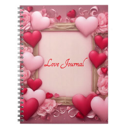 Caderno Espiral Diário de Amor Corações do Dia dos Namorados Cader