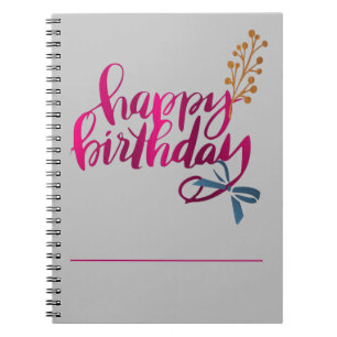 Caderno Espiral Diário de Aniversário Feliz