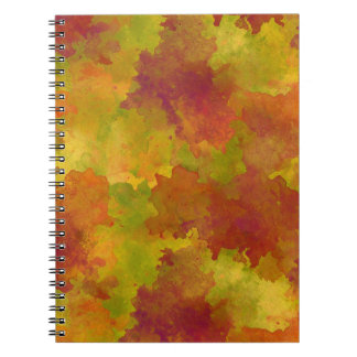 Caderno Espiral Diário de Aquarela do outono - Fundo de Cores de Q