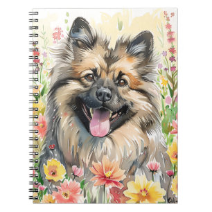 Caderno Espiral Diário de Aquarela Keeshond