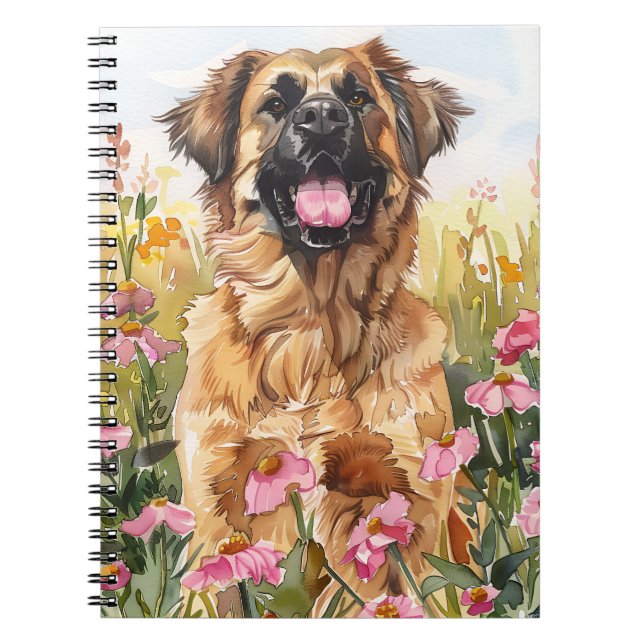 Caderno Espiral Diário de Aquarela Leonberger (Frente)