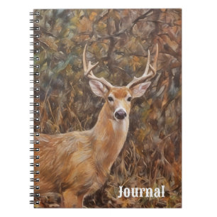 Caderno Espiral Diário de Arte da Natureza com Galhada de Veado