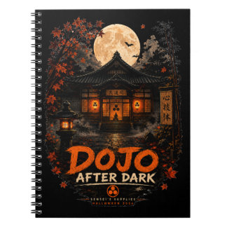 Caderno Espiral Diário de Artes Marciais de Halloween Dojo After D