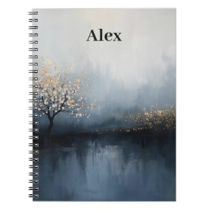 Caderno Espiral Diário de Árvore Tranquila - Cobrir de Arte Person
