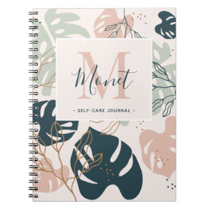 Caderno Espiral Diário de Autoatendimento do Nome do Monograma Chi