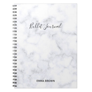 Caderno Espiral Diário de bala com impressão de mármore elegante e