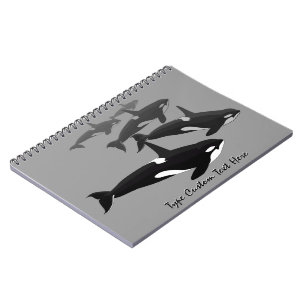 Caderno Espiral Diário de Baleia Assassina Personalizada do Noteb
