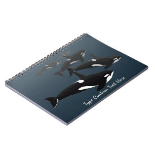 Caderno Espiral Diário de Baleia Assassina Personalizada para Note