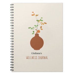 Caderno Espiral Diário de bem-estar da Terra Cotta Vase