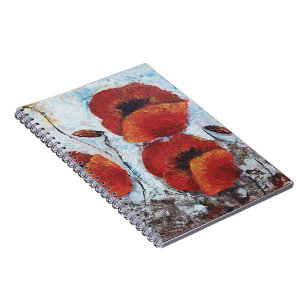Caderno Espiral Diário de bloco de notas de canto de flores de Re