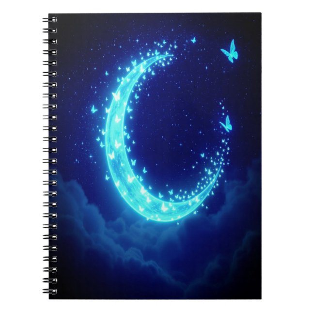 Caderno Espiral Diário de borboleta lunar - Notebook mágico (Frente)