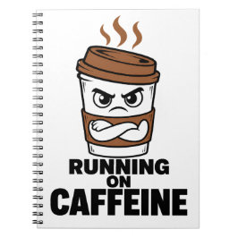 Caderno Espiral Diário de Café Engraçado para Quem Vive de Cafeína