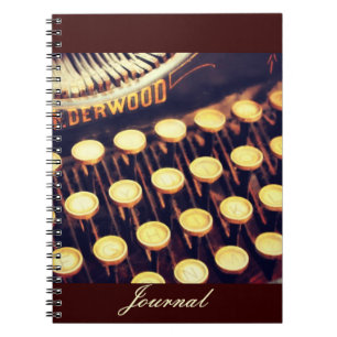 Caderno Espiral Diário de Chaves de Máquina de Digitalização Antiq