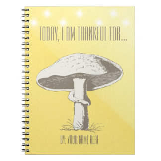 Caderno Espiral Diário de cogumelo personalizado