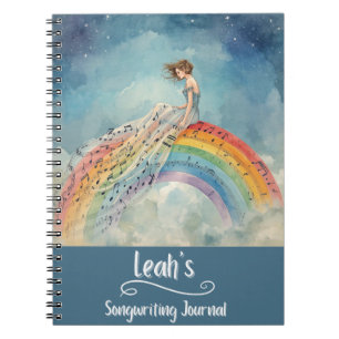 Caderno Espiral Diário de Composição de Músicas Personalizado, Enc