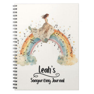 Caderno Espiral Diário de Composição de Músicas Personalizado, Enc