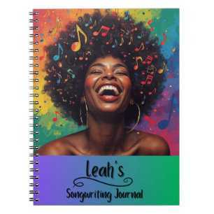 Caderno Espiral Diário de Composição de Músicas Rap Hip Hop PERSON