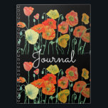 Caderno Espiral Diário de Cor de Água das Poppias de Laranja Verme<br><div class="desc">Papoila Vermelha Laranja Pupa Diário de Aquarela floral. Um lugar excelente para escrever todos esses pensamentos preciosos,  para um presente único e tocante! Projetado a partir das minhas pinturas originais de aquarela.</div>