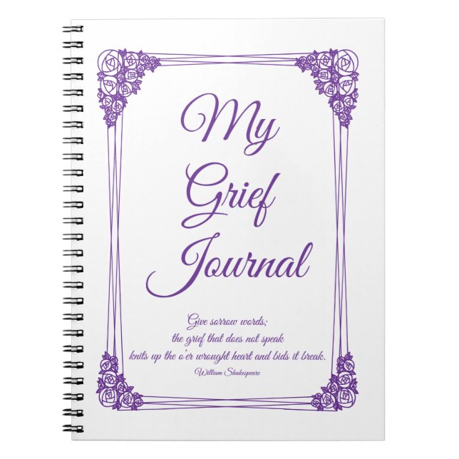 Caderno Espiral Diário de dor de fronteira do cluster Rosa roxo (Frente)