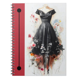 Caderno Espiral Diário de Esboço de Silhueta Elegante