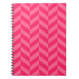 Caderno Espiral Diário de Escrevendo de Tendência Chevron Rosa