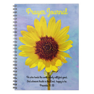 Caderno Espiral Diário de Escritura de Girassol Brilhante