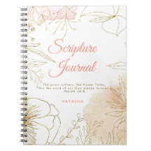Diário de Escritura Floral Inglesa e Dourada