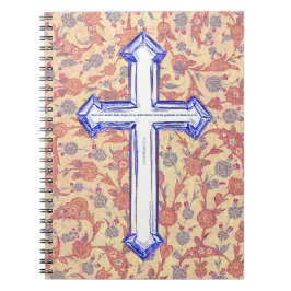 Caderno Espiral Diário de Estilo de Vintagem de Faith Cross e Scri