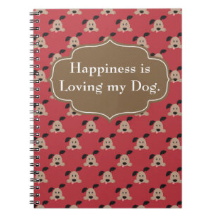 Caderno Espiral Diário de Felicidade é Cachorro Amoroso