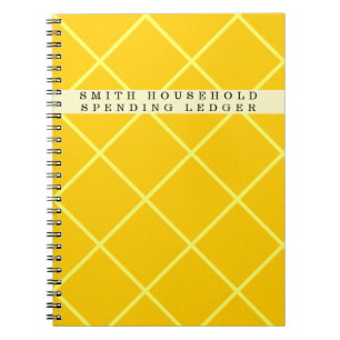 Caderno Espiral Diário de Finanças Domésticas do Razão de Gasto Pe