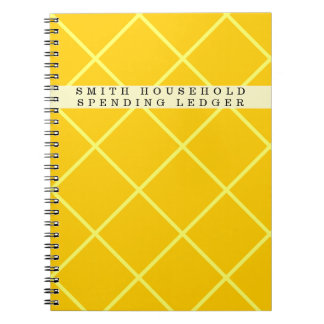Caderno Espiral Diário de Finanças Domésticas do Razão de Gasto Pe