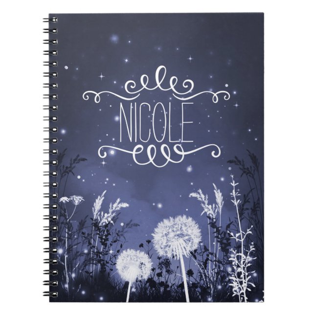 Caderno Espiral Diário de Folhagem e Estrelas do Céu Selvagem Enca (Frente)