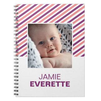 Caderno Espiral Diário de fotos personalizadas de listas modernas 
