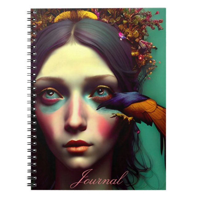 Caderno Espiral Diário de Garota Colorida Moderna Abstrato (Frente)