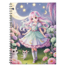 Diário de Garota Mágica Kawaii - Notebook de Gato
