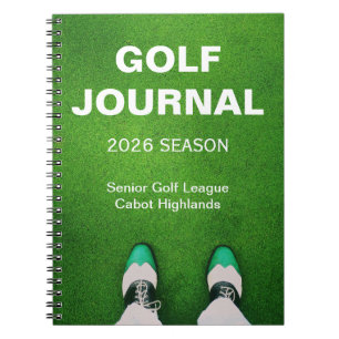 Caderno Espiral Diário de Golfe Personalizado do Golfista
