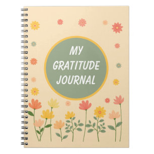 Caderno Espiral Diário de Gratidão Amarelo Cor-de-Rosa Cor-de-Rosa