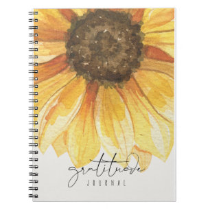Caderno Espiral Diário de Gratidão de Girassol