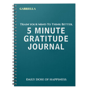 Caderno Espiral Diário de Gratidão Diário Simples e Elegante com N