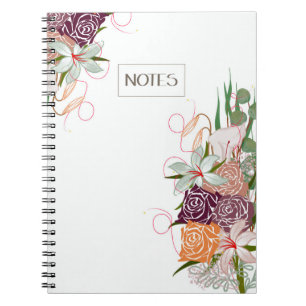 Caderno Espiral Diário de Gratidão Elegante Buquê Floral II