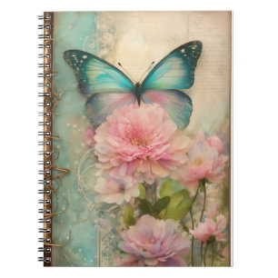 Caderno Espiral Diário de Gratidão Elegante com Buquê Floral