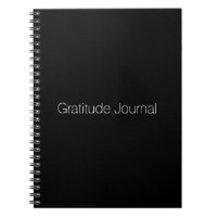 Diário de gratidão elegante e personalizado negro