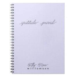 Caderno Espiral Diário de Gratidão lavanda, Tipografia de Script C